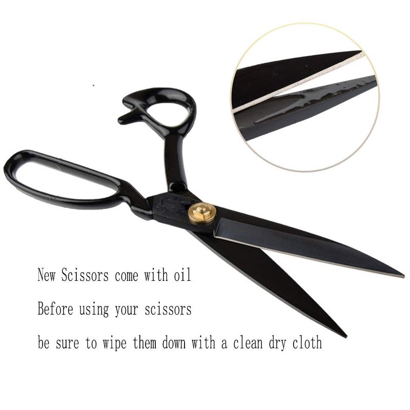 LNKA Sewing Scissors For Fabric Black - Professional Heavy Duty Industrial Strength High Carbon Steel Shears for Leather Paper Sewing Craft Home Office Artists Students Tailors Dressmakers (11 Inch) - Image 5